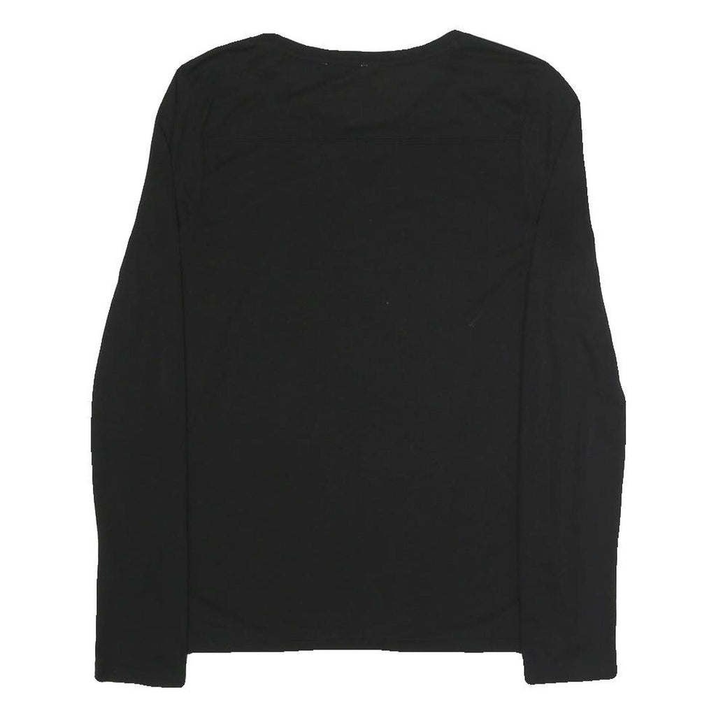 WHISTLES Womens Black Long Sleeve Crew Neck T-Shirt Size S Cotton Blend Simple