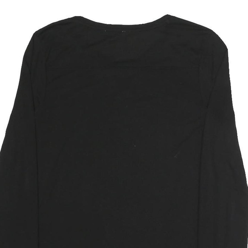 WHISTLES Womens Black Long Sleeve Crew Neck T-Shirt Size S Cotton Blend Simple