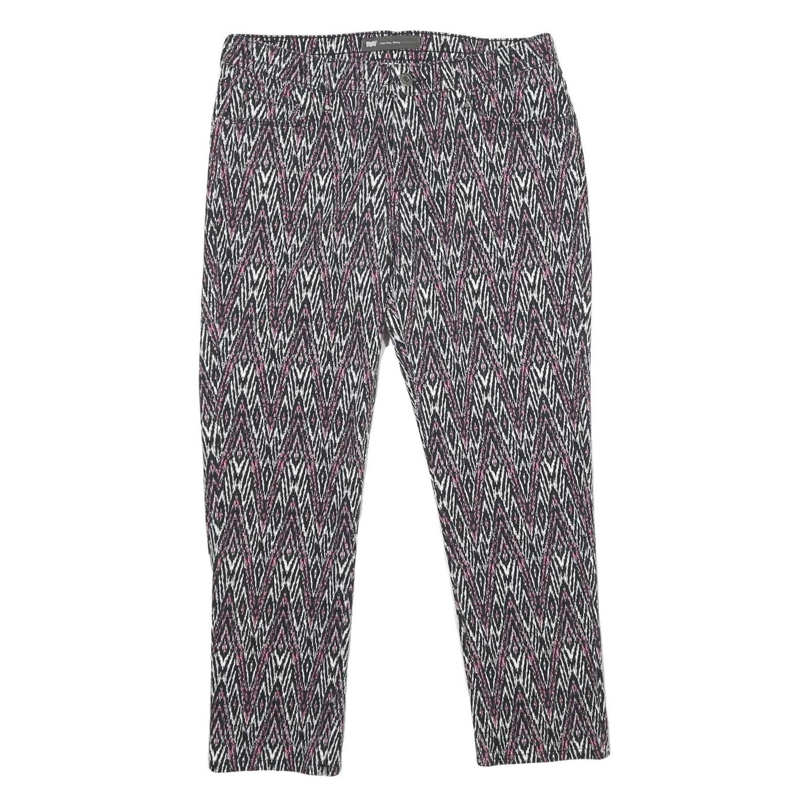 LEVI'S Womens Mid Rise Skinny Jeans Black Pink Cotton Blend Regular Fit W31 L26