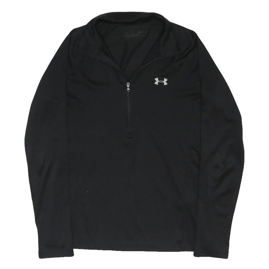 UNDER ARMOUR Womens Black Jacket S Polyester Blend Plain Zip Sports Activewear
