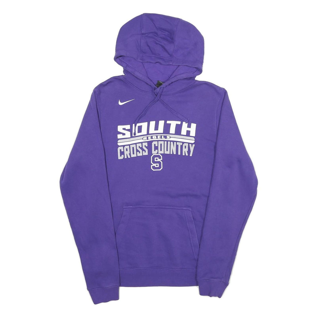 NIKE Mens Purple South Rebels Cross Country Pullover Hoodie S Cotton Blend