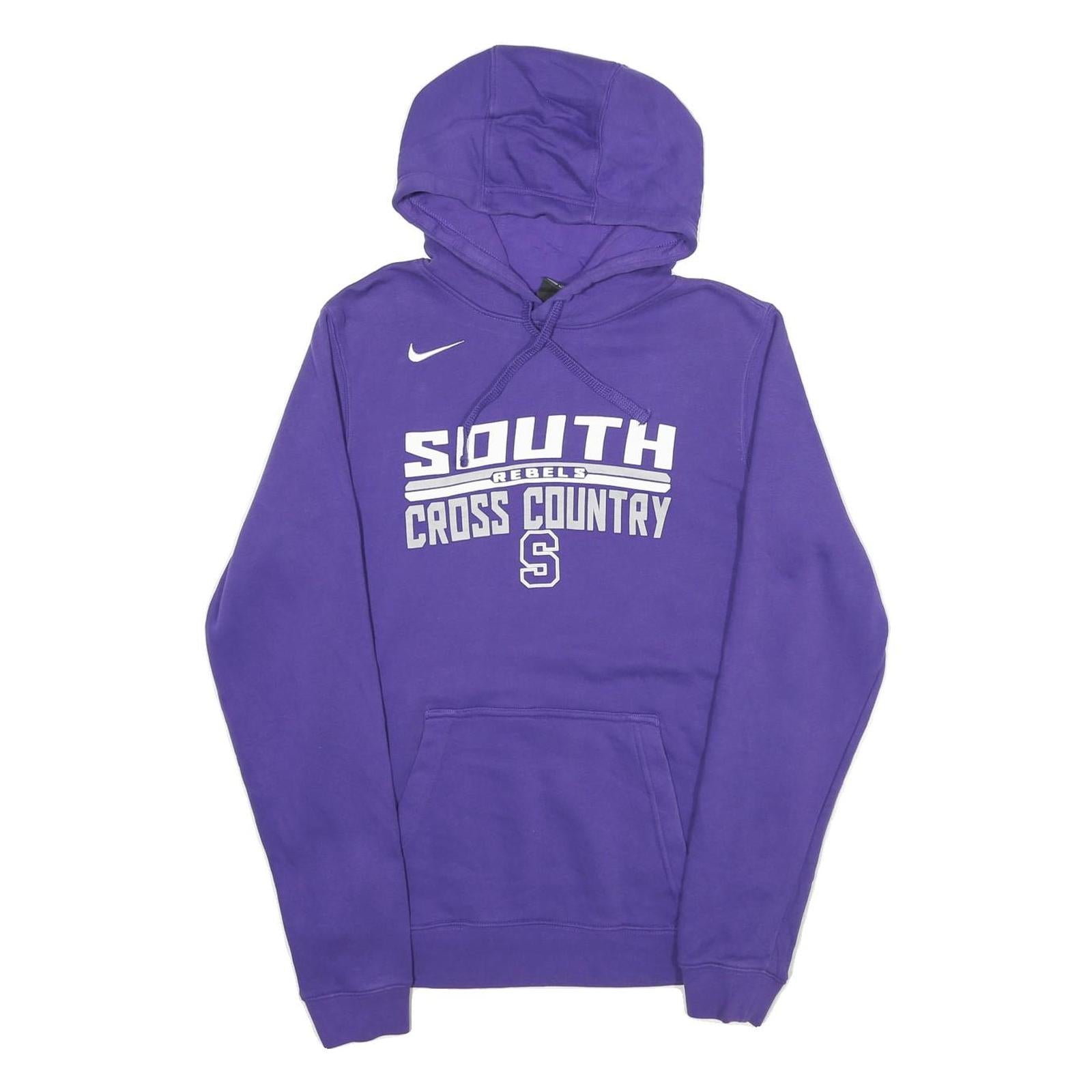 NIKE Mens Purple South Rebels Cross Country Pullover Hoodie S Cotton Blend