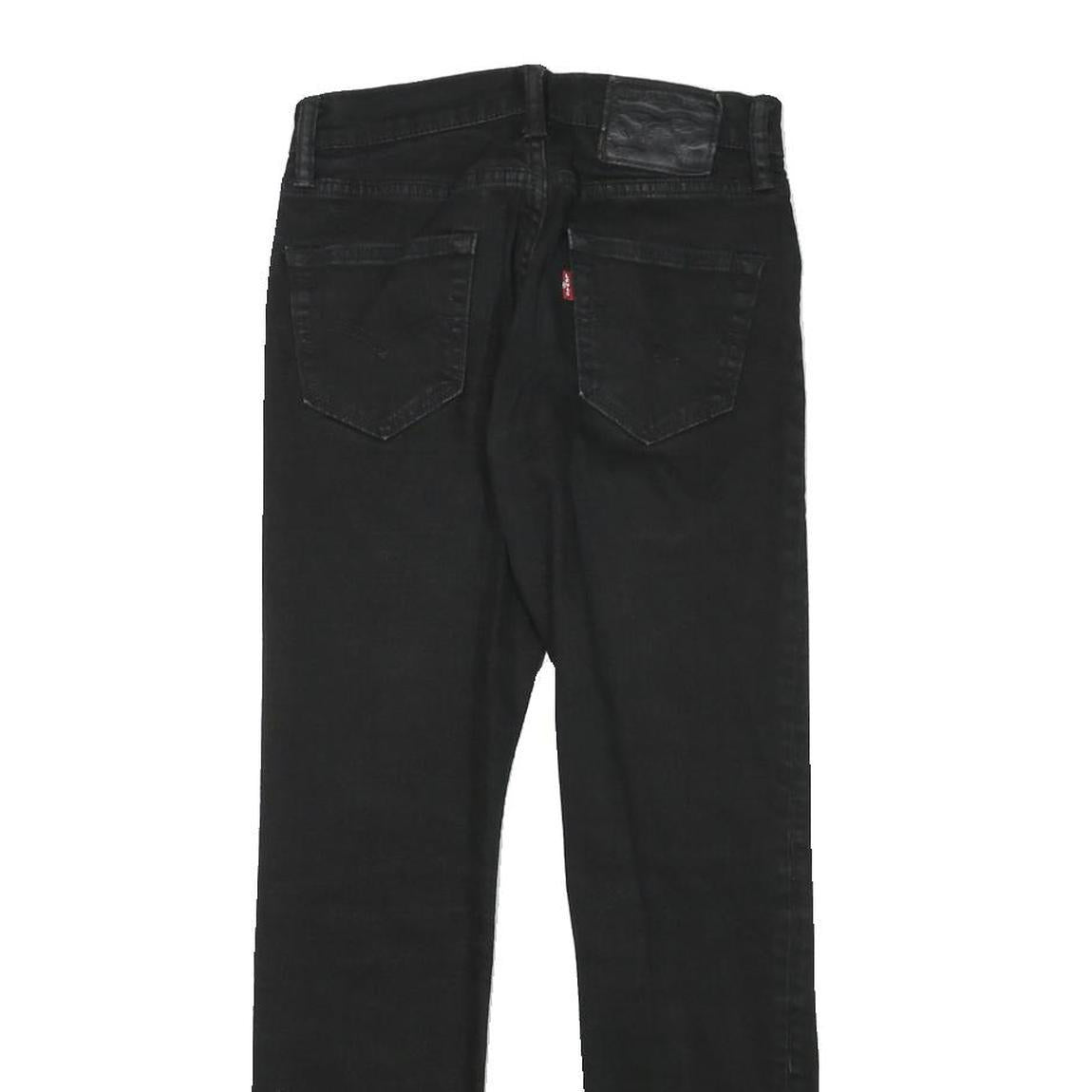 LEVI'S 511 Mens Slim Black Denim Jeans W25 L27 Zip Cotton Blend