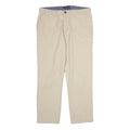 TOMMY HILFIGER Mens Cotton Beige Regular Straight Trousers W34 L30 Casual Smart