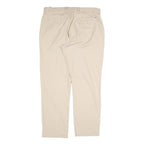 TOMMY HILFIGER Mens Cotton Beige Regular Straight Trousers W34 L30 Casual Smart