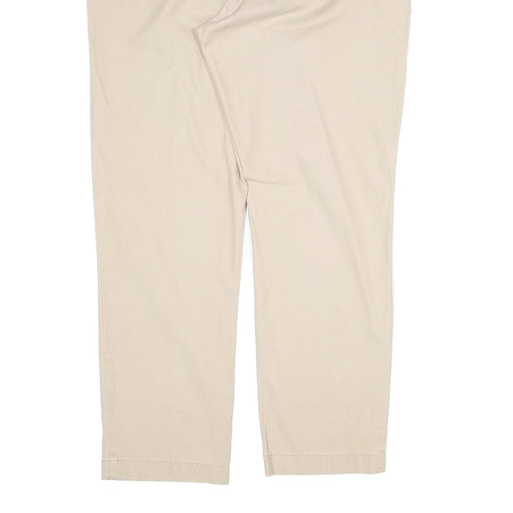 TOMMY HILFIGER Mens Cotton Beige Regular Straight Trousers W34 L30 Casual Smart