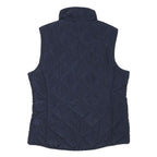 GHBASS Womens Navy Quilted Sleeveless Jacket S Polyester Blend Zip Pockets
