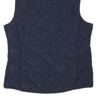 GHBASS Womens Navy Quilted Sleeveless Jacket S Polyester Blend Zip Pockets