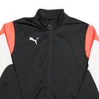 PUMA Mens Black Red & White Sports Track Jacket S Polyester Zip Plain