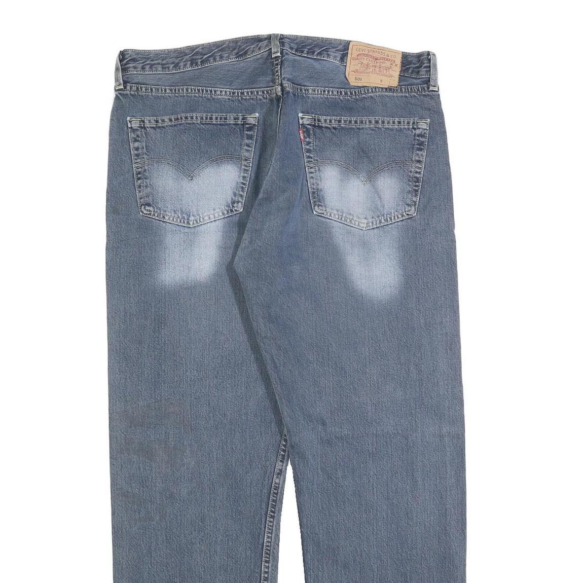 LEVI'S 501 Mens Jeans Blue Regular Straight Denim Medium W38 L30 Classic Fit