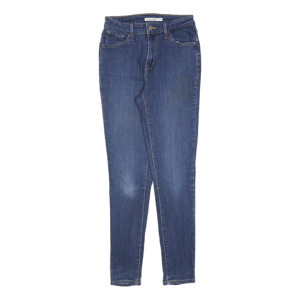 LEVI'S 721 Womens Slim Blue Denim Jeans W26 L28 Cotton Blend Zip