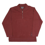 CASA BLANKA Mens Maroon Collar M Cotton Blend Half Zip Sweatshirt Casual