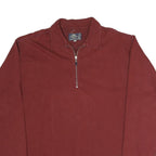 CASA BLANKA Mens Maroon Collar M Cotton Blend Half Zip Sweatshirt Casual