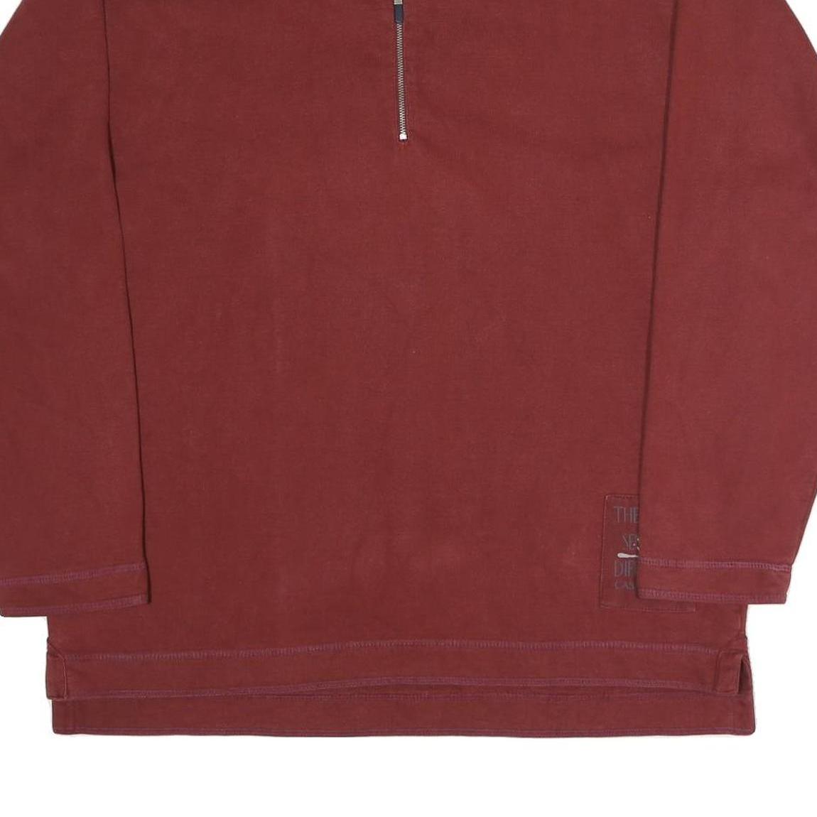 CASA BLANKA Mens Maroon Collar M Cotton Blend Half Zip Sweatshirt Casual