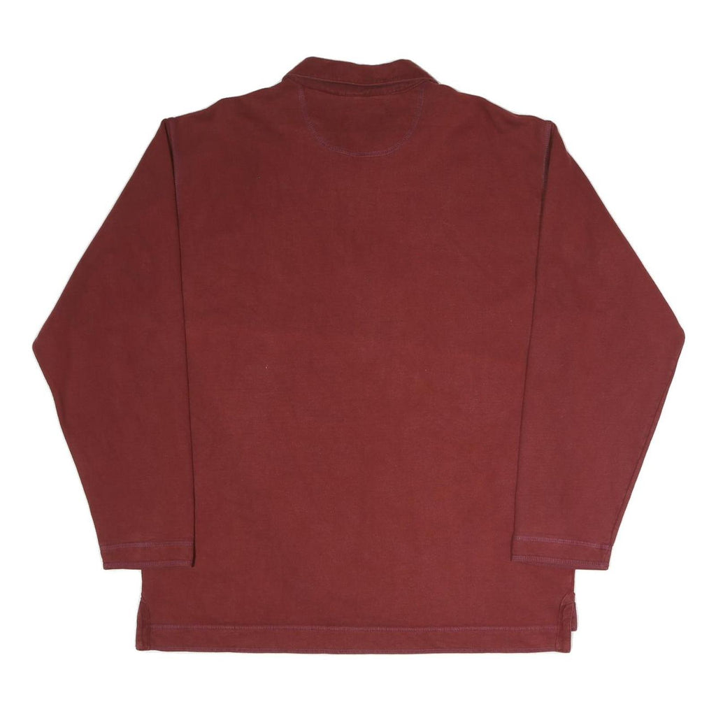 CASA BLANKA Mens Maroon Collar M Cotton Blend Half Zip Sweatshirt Casual