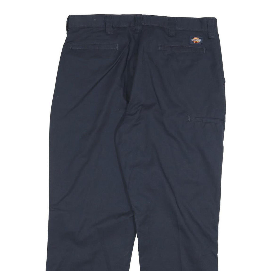 DICKIES Mens Cotton Blend Navy Blue Regular Fit Straight Leg Trousers W34 L29