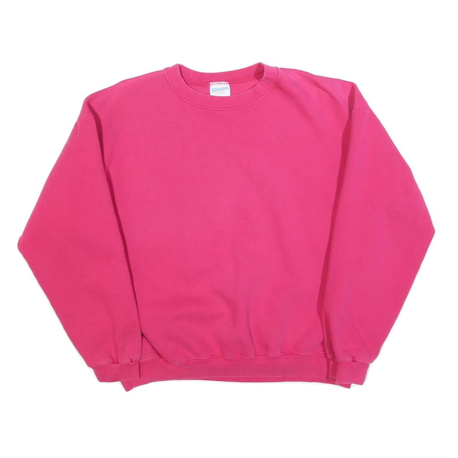 CHEETAH Womens Pink Crew Neck L Sweatshirt Cotton Blend Pullover Casual