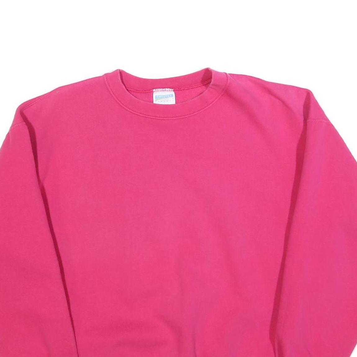 CHEETAH Womens Pink Crew Neck L Sweatshirt Cotton Blend Pullover Casual
