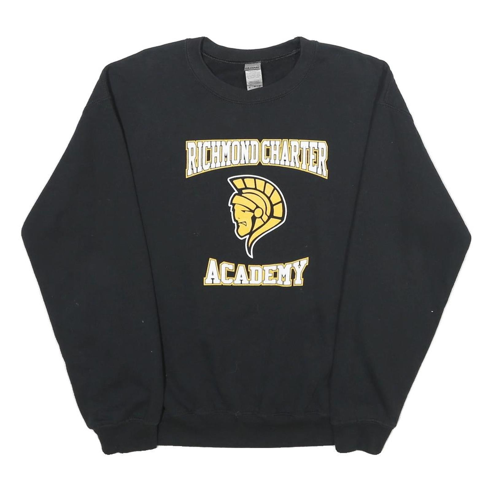 GILDAN Mens Black Richmond Charter Academy Crew Neck M Cotton Blend Sweatshirt