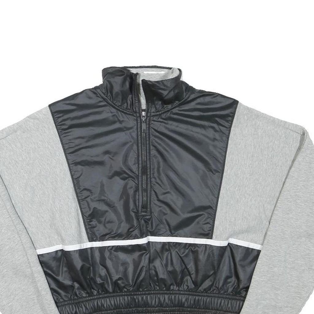 NIKE Womens Grey & Black Half Zip XS Crop Sweatshirt Gym Activewear