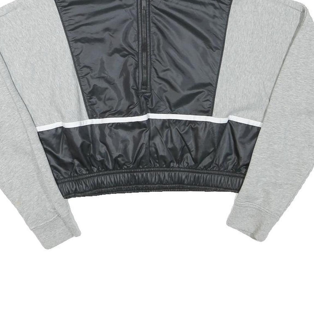 NIKE Womens Grey & Black Half Zip XS Crop Sweatshirt Gym Activewear