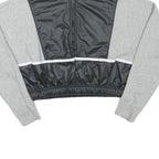 NIKE Womens Grey & Black Half Zip XS Crop Sweatshirt Gym Activewear