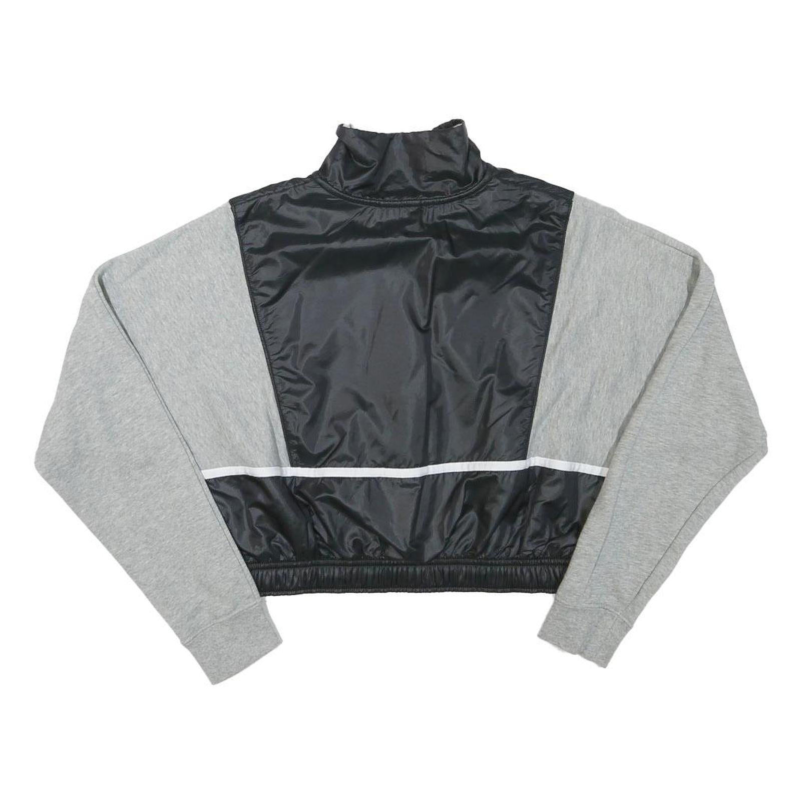 NIKE Womens Grey & Black Half Zip XS Crop Sweatshirt Gym Activewear