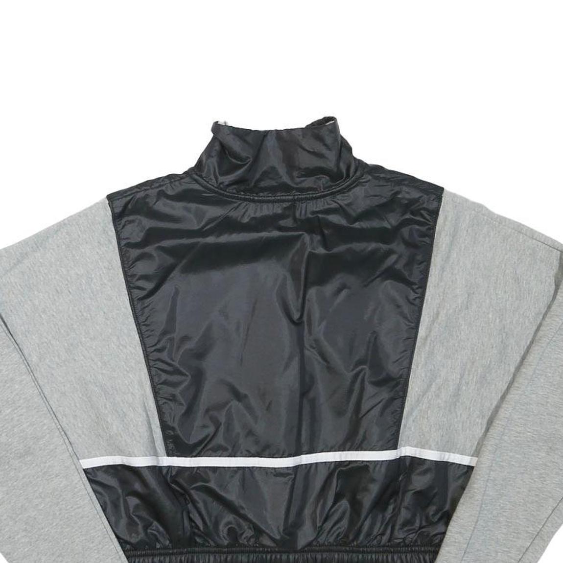 NIKE Womens Grey & Black Half Zip XS Crop Sweatshirt Gym Activewear