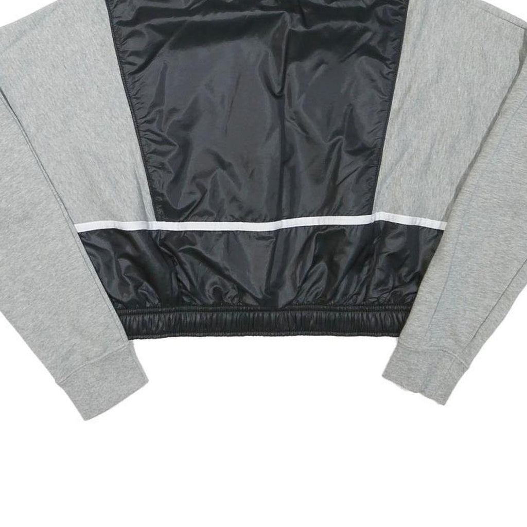 NIKE Womens Grey & Black Half Zip XS Crop Sweatshirt Gym Activewear