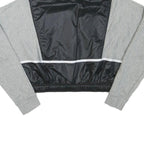 NIKE Womens Grey & Black Half Zip XS Crop Sweatshirt Gym Activewear