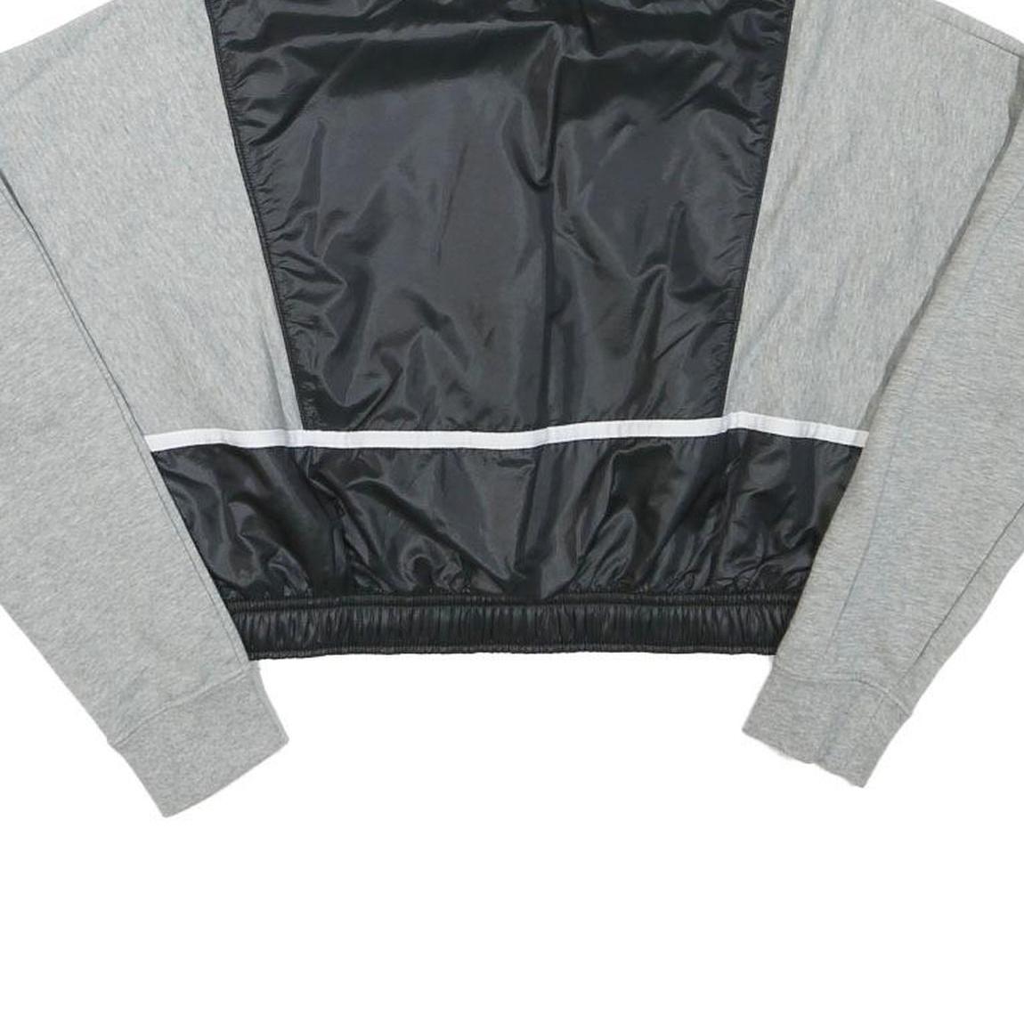 NIKE Womens Grey & Black Half Zip XS Crop Sweatshirt Gym Activewear