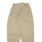 FREE RACER Mens Cotton Blend Beige Relaxed Straight Trousers W26 L31 Casual