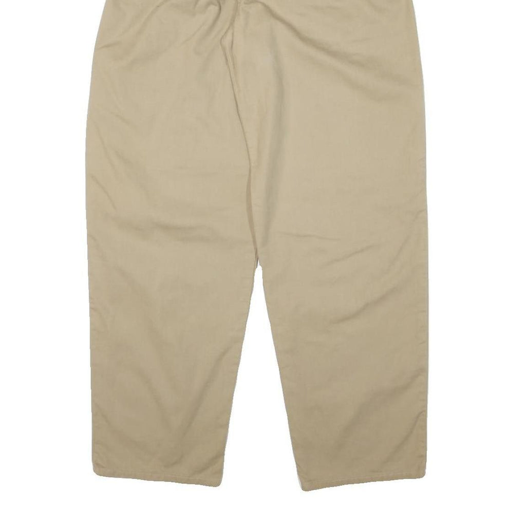 FREE RACER Mens Cotton Blend Beige Relaxed Straight Trousers W26 L31 Casual