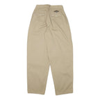 FREE RACER Mens Cotton Blend Beige Relaxed Straight Trousers W26 L31 Casual