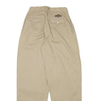 FREE RACER Mens Cotton Blend Beige Relaxed Straight Trousers W26 L31 Casual
