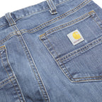 CARHARTT Mens Relaxed Blue Denim Jeans W33 L30 Zip Closure Pockets