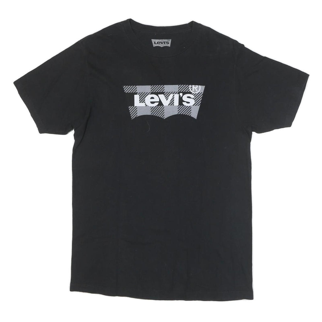 LEVI'S Mens Black Graphic T-Shirt M Short Sleeve Crew Neck Cotton Blend Casual