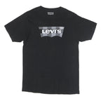 LEVI'S Mens Black Graphic T-Shirt M Short Sleeve Crew Neck Cotton Blend Casual