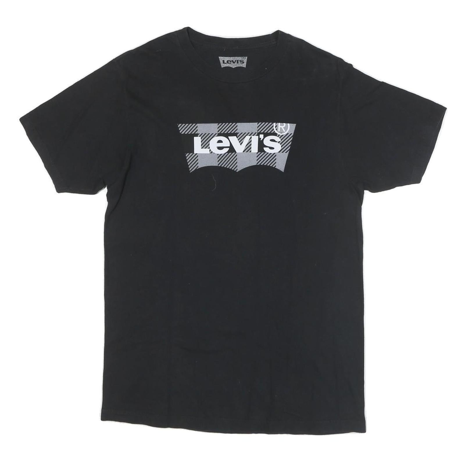 LEVI'S Mens Black Graphic T-Shirt M Short Sleeve Crew Neck Cotton Blend Casual