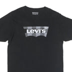LEVI'S Mens Black Graphic T-Shirt M Short Sleeve Crew Neck Cotton Blend Casual