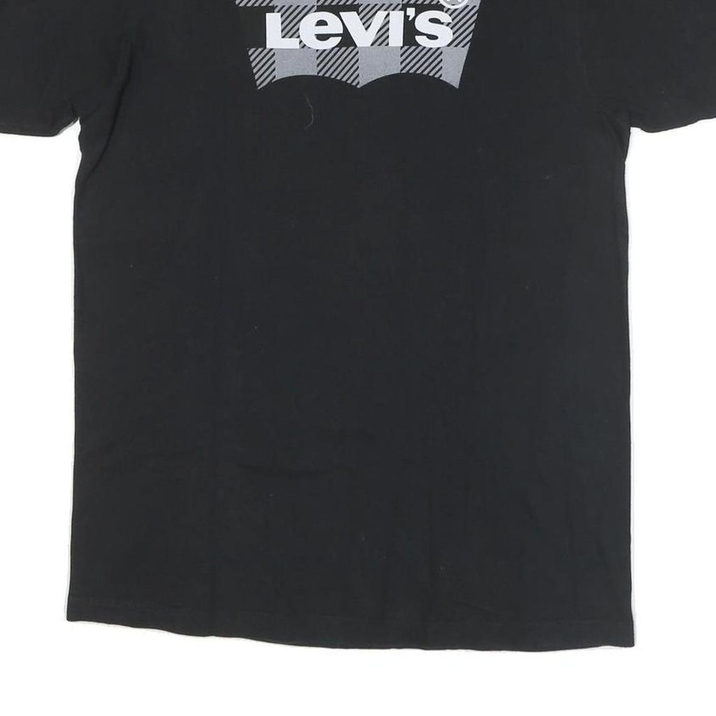 LEVI'S Mens Black Graphic T-Shirt M Short Sleeve Crew Neck Cotton Blend Casual