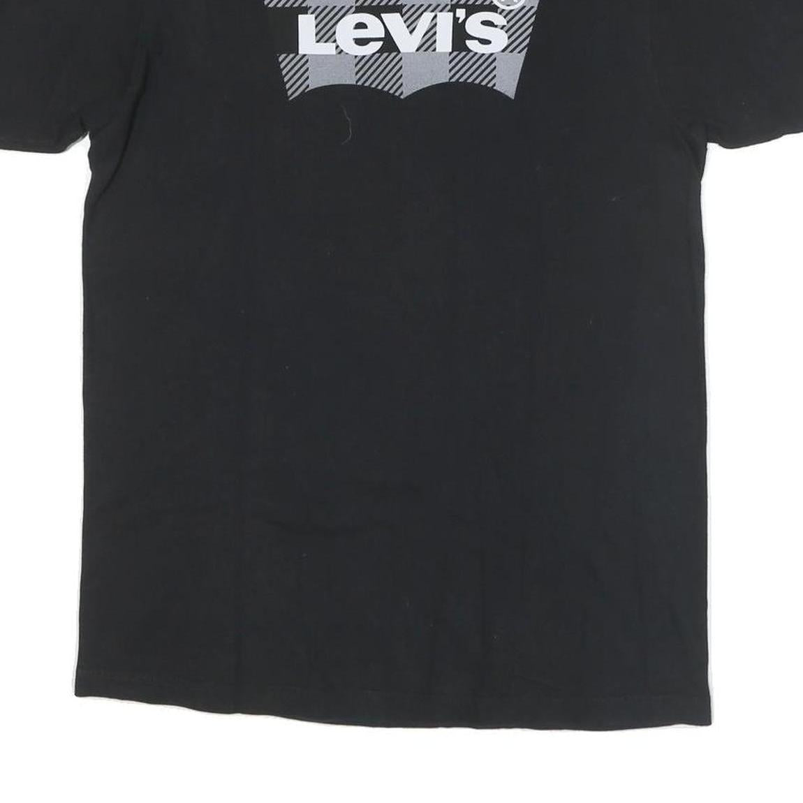 LEVI'S Mens Black Graphic T-Shirt M Short Sleeve Crew Neck Cotton Blend Casual
