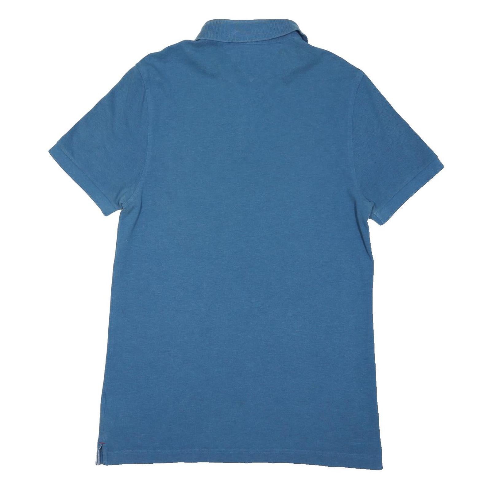 TOMMY HILFIGER Mens Blue Short Sleeve Polo Shirt M Cotton Blend Classic Fit