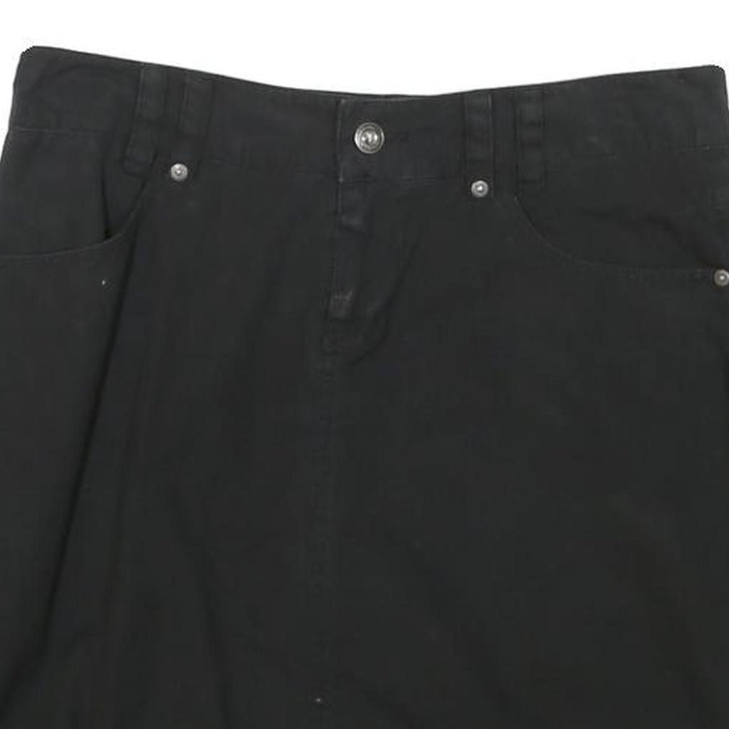 ONLY Womens Black Cotton Blend Mini Skirt Plain Zip Casual Pockets Size L