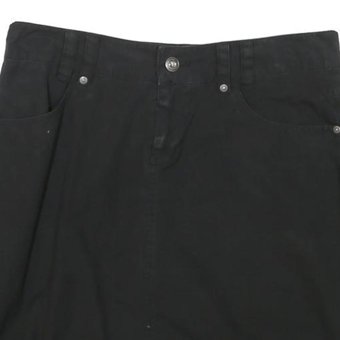 ONLY Womens Black Cotton Blend Mini Skirt Plain Zip Casual Pockets Size L