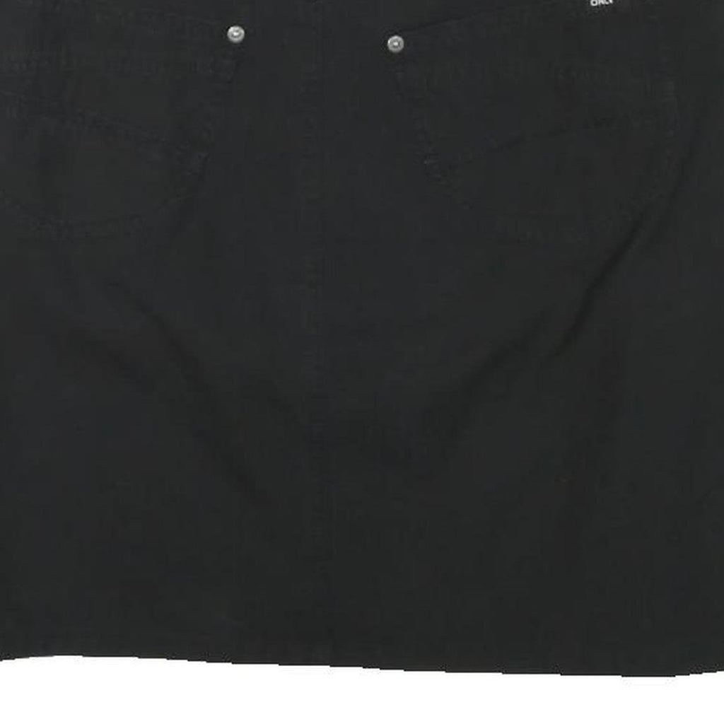 ONLY Womens Black Cotton Blend Mini Skirt Plain Zip Casual Pockets Size L