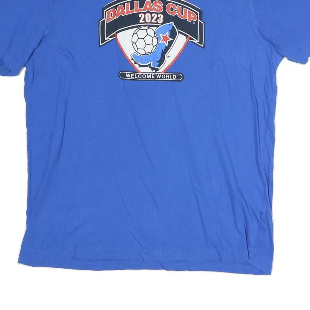 PUMA Mens Blue Dallas Cup 2023 Graphic T-Shirt L Short Sleeve Crew Neck