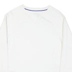 CHAMPION Mens White Crew Neck M Cotton Blend Pullover Sweatshirt Lightweight