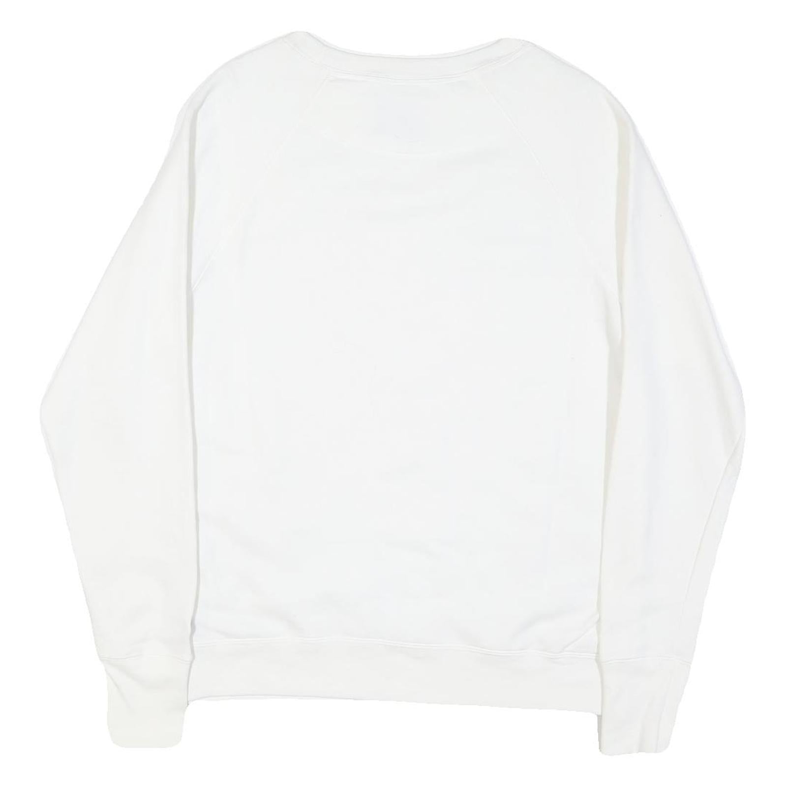 CHAMPION Mens White Crew Neck M Cotton Blend Pullover Sweatshirt Lightweight