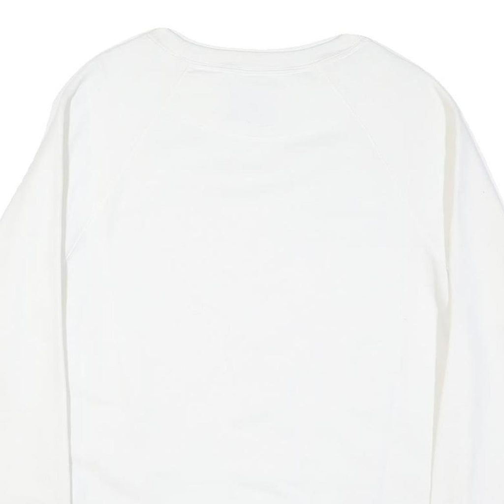 CHAMPION Mens White Crew Neck M Cotton Blend Pullover Sweatshirt Lightweight